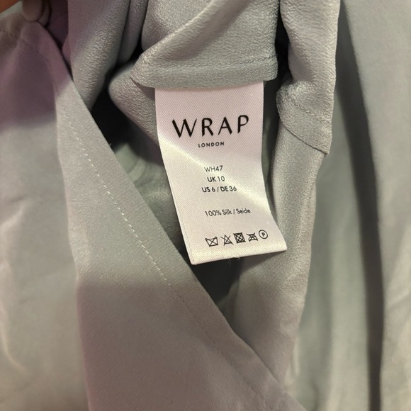 Wrap London 100% Silk Button Down Blouse Career Preppy Work Wear‎ Womens 6 - Picture 3 of 5